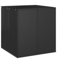 Gartenbox aus Rattan schwarz quadratisch neuwertig