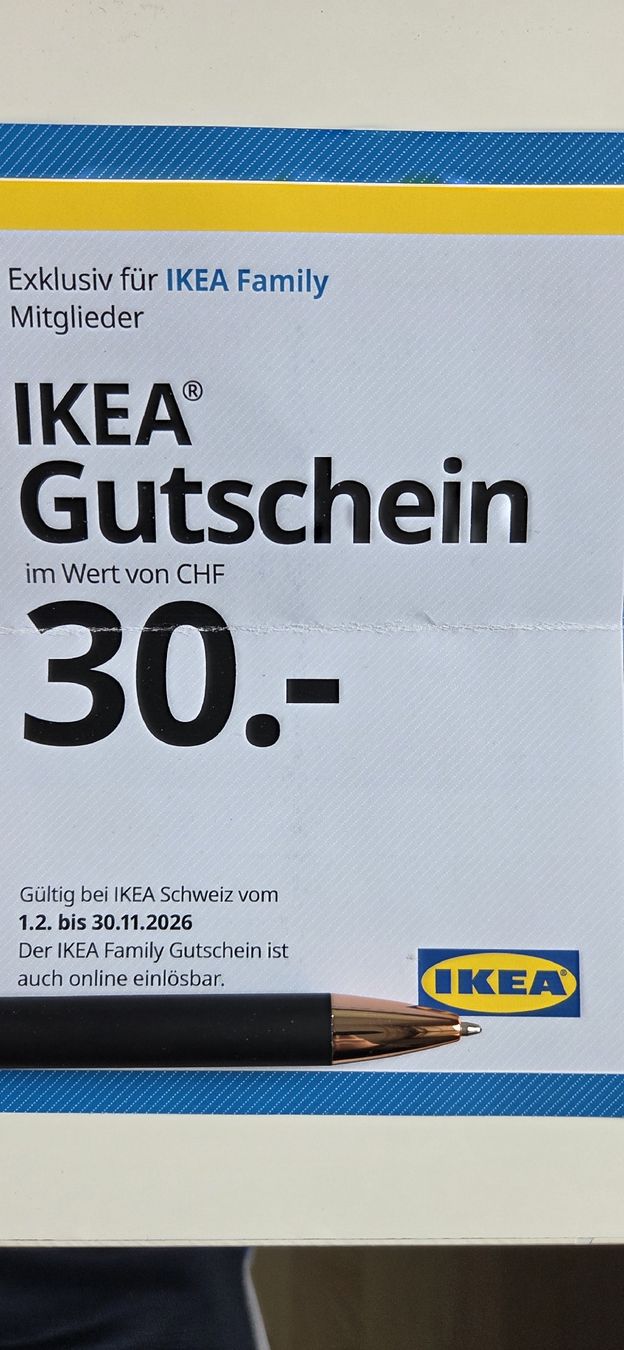 Ikea Gutscheine: IKEA Gutschein im Wert von CHF 30.- – Neu (gemäss Beschreibung) aus Uttigen von TomTom_