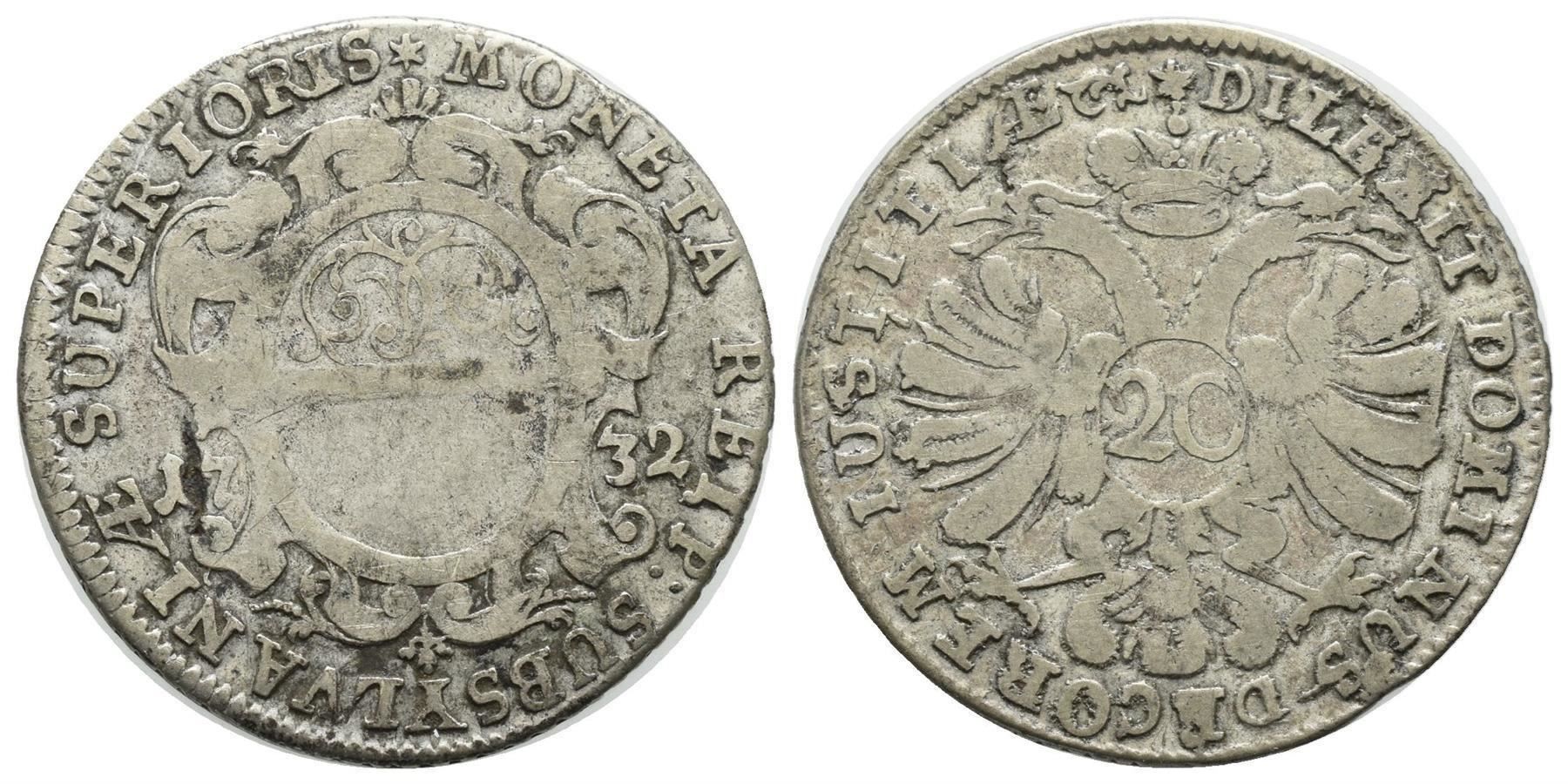 Alle Münzen: Obwalden 20 Kreuzer 1732  /3614 – Gebraucht aus Trimbach von Solothurn1