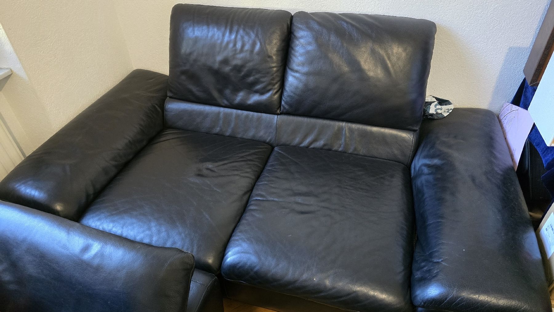 Sofas: 2 Ledersofa schwarz – D'occasion à Basel par gin_77cv 2