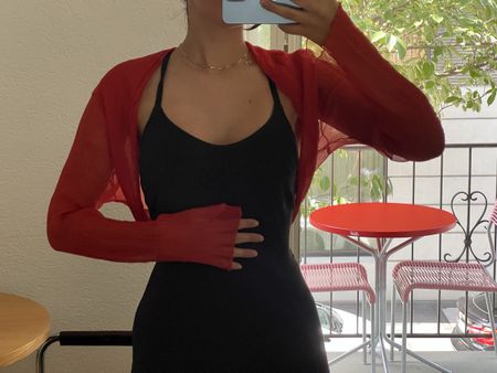 Bolero rot Chiffon leichte Seide Grösse M/L neu