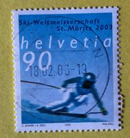 Nr.1068 GESTEMPELT Skirennfahrer 2002  Siehe Original Fotos.