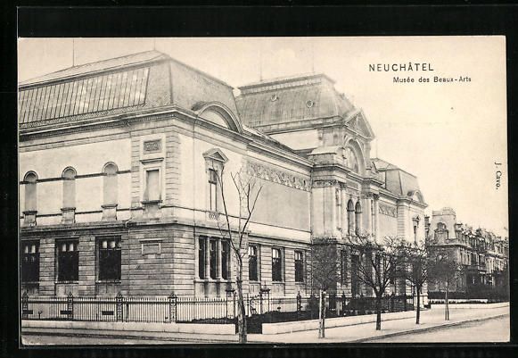 Cartoline postali: AK Neuchâtel, Musée des Beaux-Art – Usato da Berlin venduto da bartko-reher