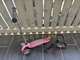 Micro Scooter für Kleinkinder / Kinder rot mit Wechselsystem