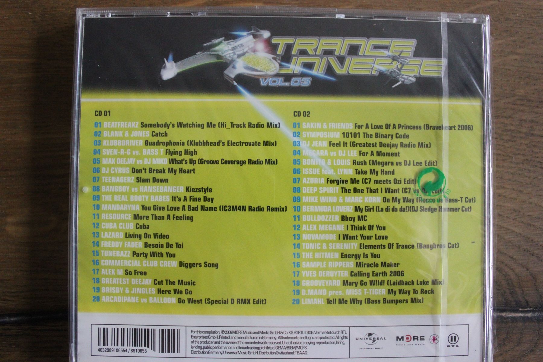 CDs: TRANCE UNIVERSE VOL. 3 SAMPLER 2 CD NEUWARE (224/1) – Neu und originalverpackt aus Geroldswil von CD-Verkauf-2022 1
