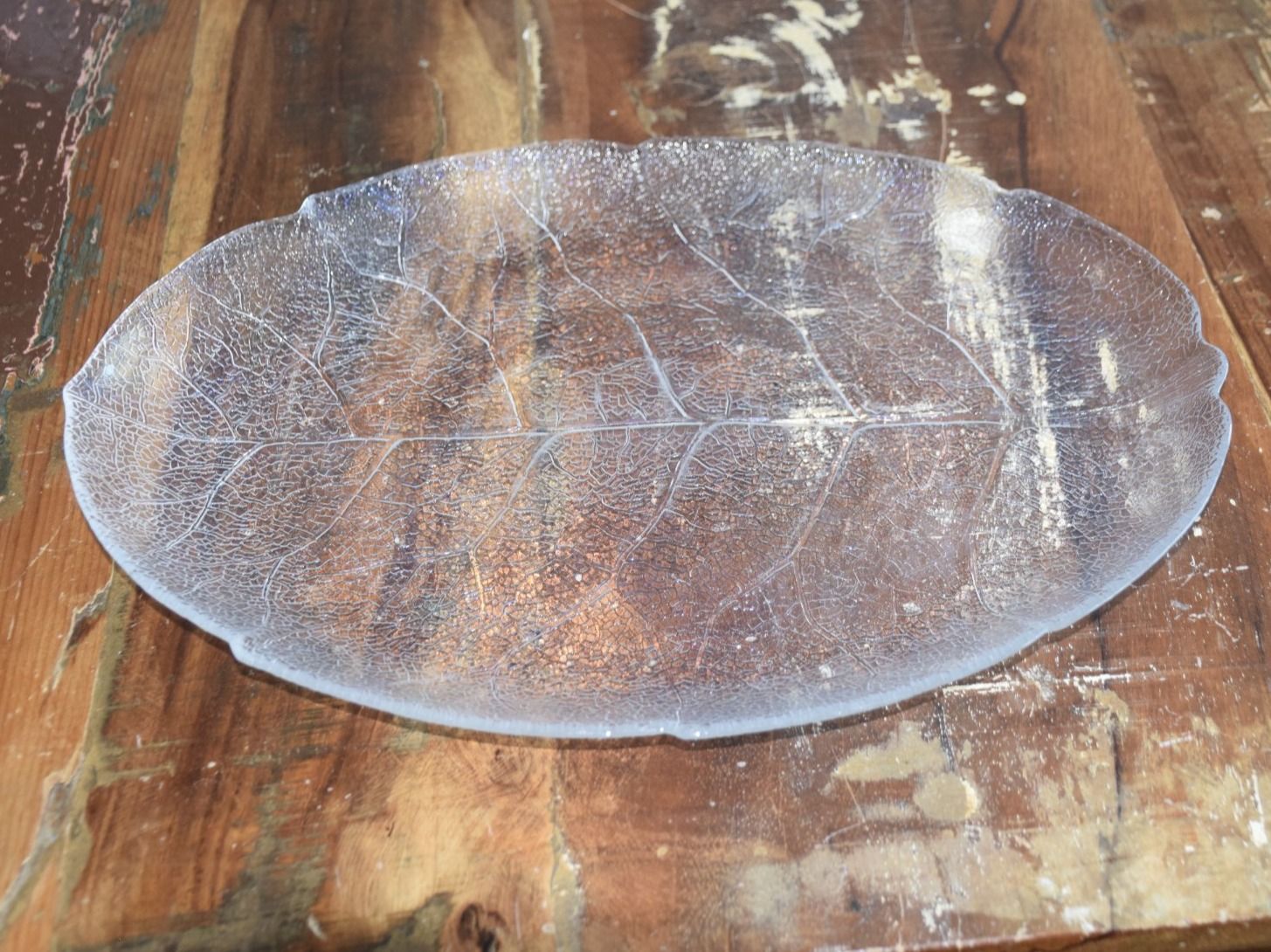 Piatti di portata: Glas " Blatt " Servierplatte – Usato da Wetzikon ZH venduto da Wetzicardo25 1