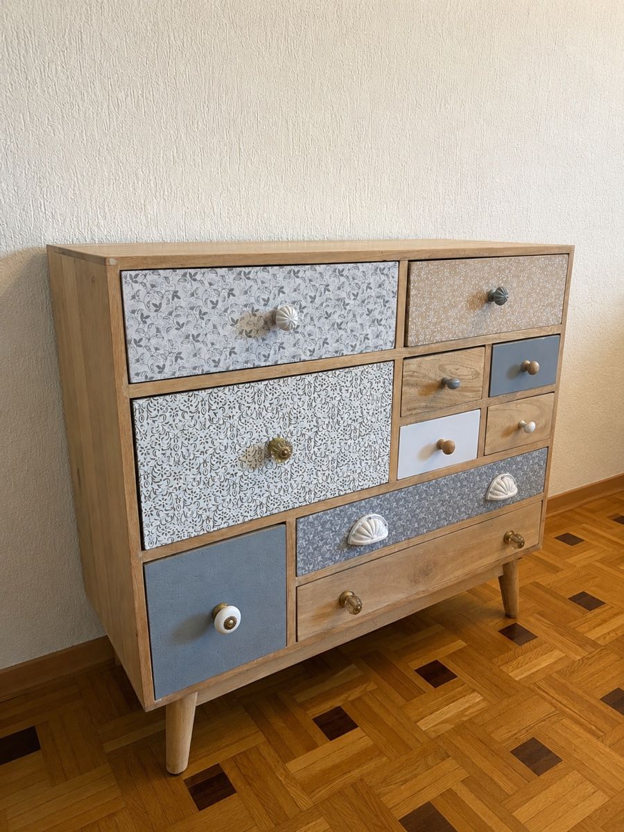 Cassettiere: Skandinavische Patchwork Kommode – Usato da Winterthur venduto da kev_2vsc 1