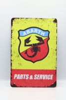 Fiat Abarth Parts & Service Blechschild