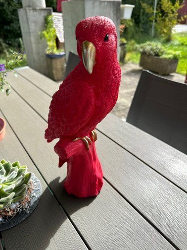 Statuette: Papageifigur rot – Usato da Kriens venduto da Adewal