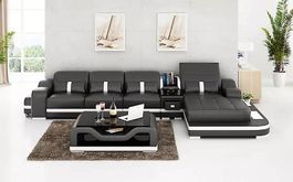 Polster Ecksofa L-Form aus Premium Lederstoff, Maße ca. 40