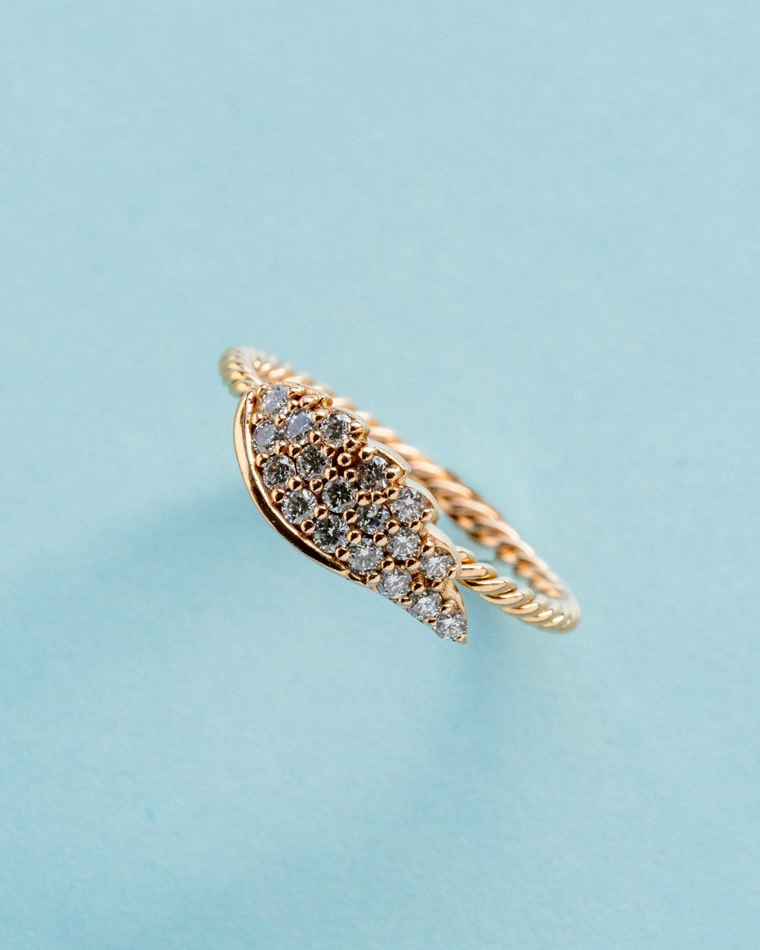 Anelli: 18ct Rose Gold Diamond-set "wing" Ring – Usato da Genève venduto da Prometheus_Watches 1