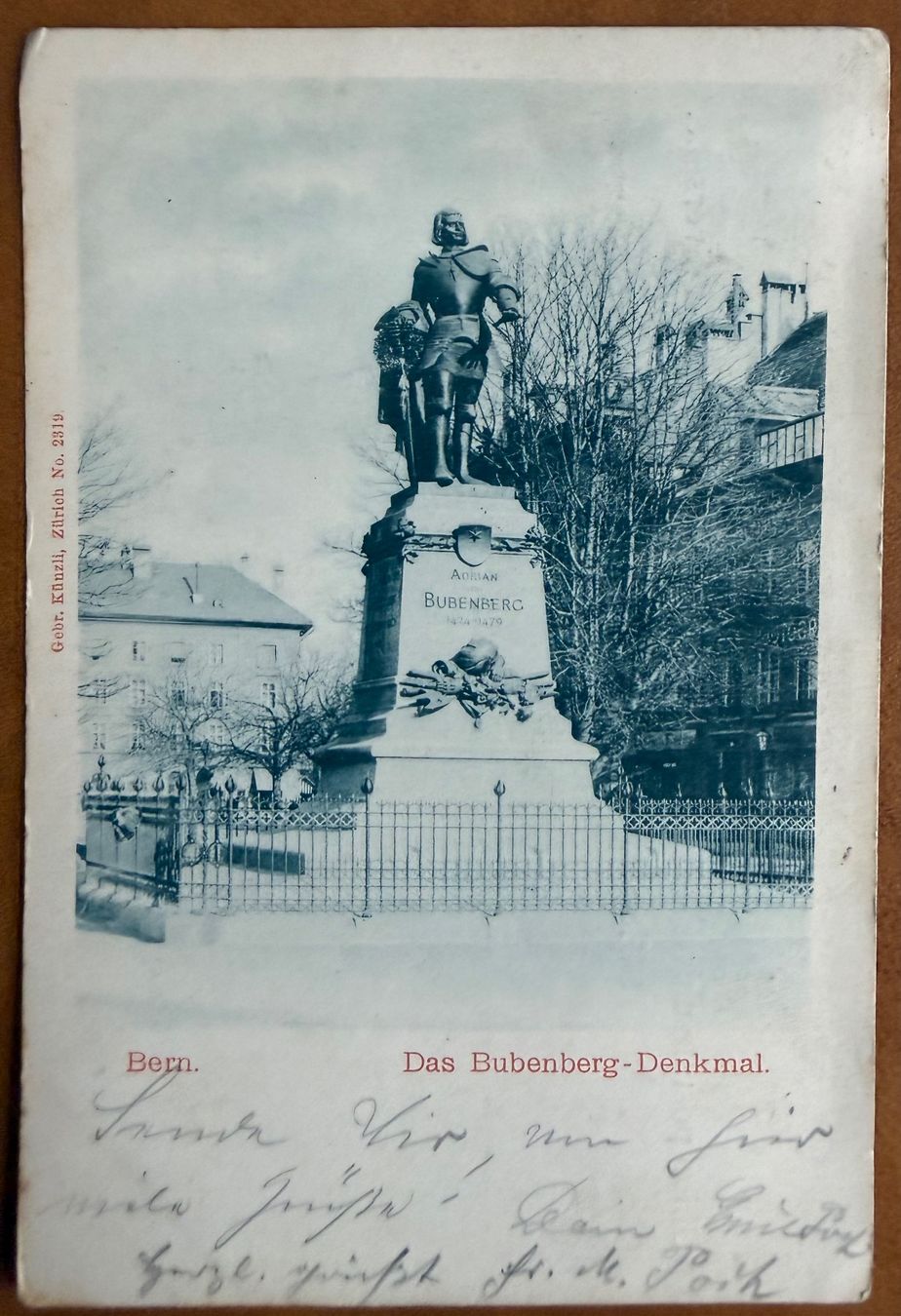 Ansichtskarten: Bern - Bubenberg - Denkmal  1901 – Gebraucht aus Lutry von Ediego