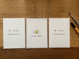 Gratis Versand - 3er-Set Grusskarten A6