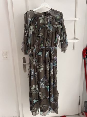 Kleid Marc Cain, Gr. 34/36, taupe Schmetterlinge Print