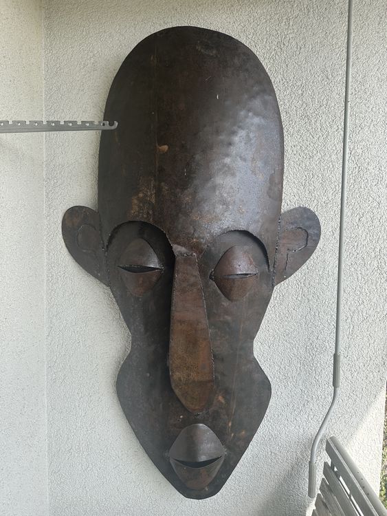 Metall Kunst Wanddeko Gesicht Afrika Dekoration gross 1