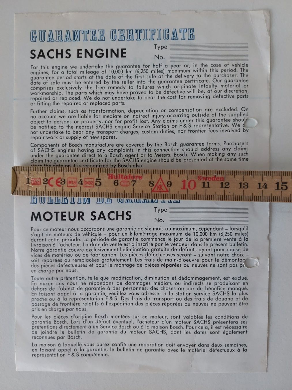 Pony Documents: Prospekt Mofa Sachs Grantieschein Sachs Motor – D'occasion à Schenkon par TG10 1