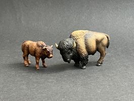 Schleich Bison mit Kalb Büffel