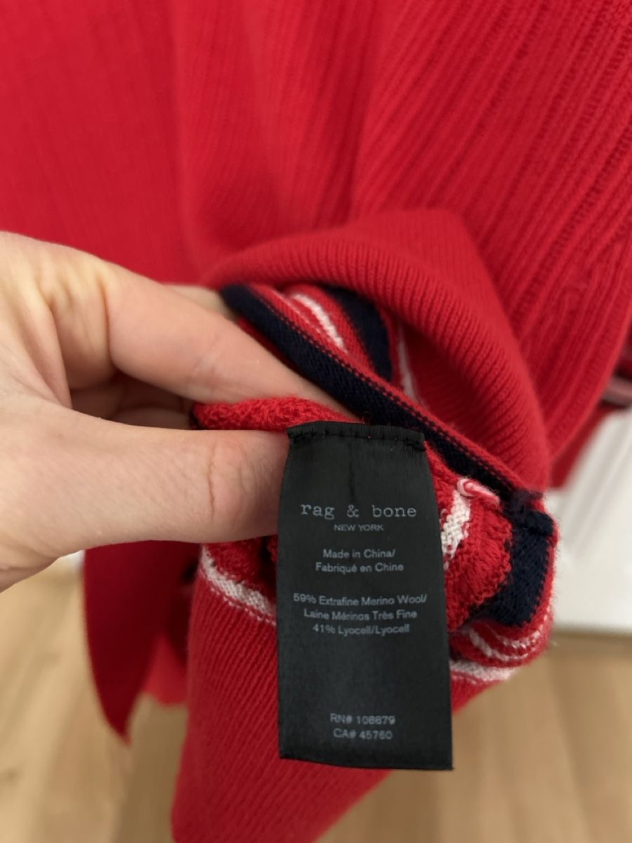 Maglioni & Felpe: Red Rag & Bone merino wool varsity v-neck sweater – Nuovo (secondo la descrizione) da Genève venduto da TreasureChest 3