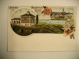farbigeLithoAK  GASTHAUS BIRT bei SPEICHER