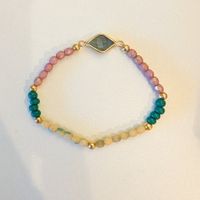 Das frische Pastel-Rauten-Armband (Rosé, Creme & Petrol)
