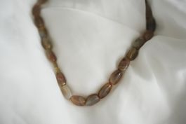 Achat-Halskette, Naturstein, erdtöne, vintage
