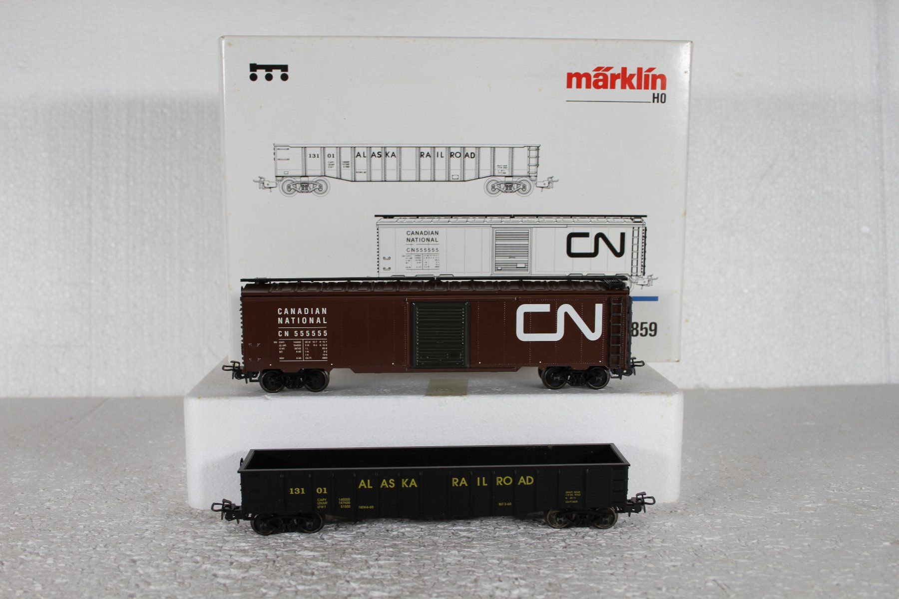 Märklin Modellini di ferrovie: Märklin 4859 USA Alaska Güterwage Set – Usato da Triesen venduto da cor_62ts