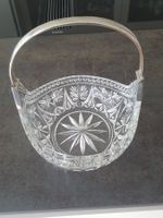 Kristallkorb mit Henkel Vintage mit Schliffmuster