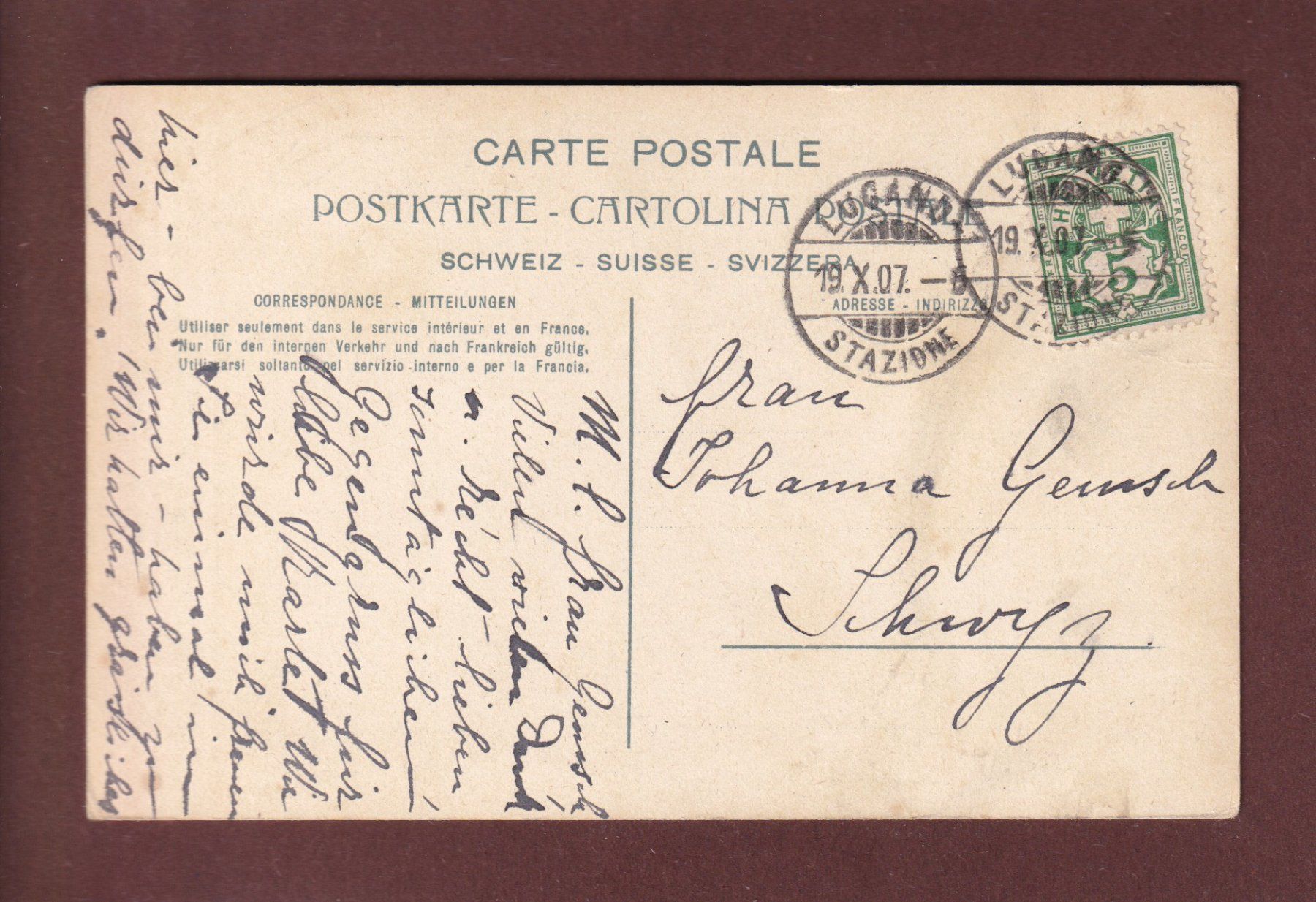 Ansichtskarten: Rocca di GANDRIA - 1907 – Gebraucht aus Pully von nicecards 1