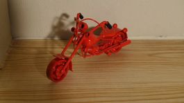 Rote Deko Chopper Motorrad aus Metall Handarbeit Unikat