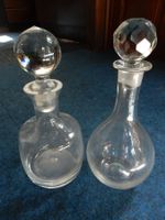 2x Karaffe älter + schön Dekanter Glas oder Kristall Vintage