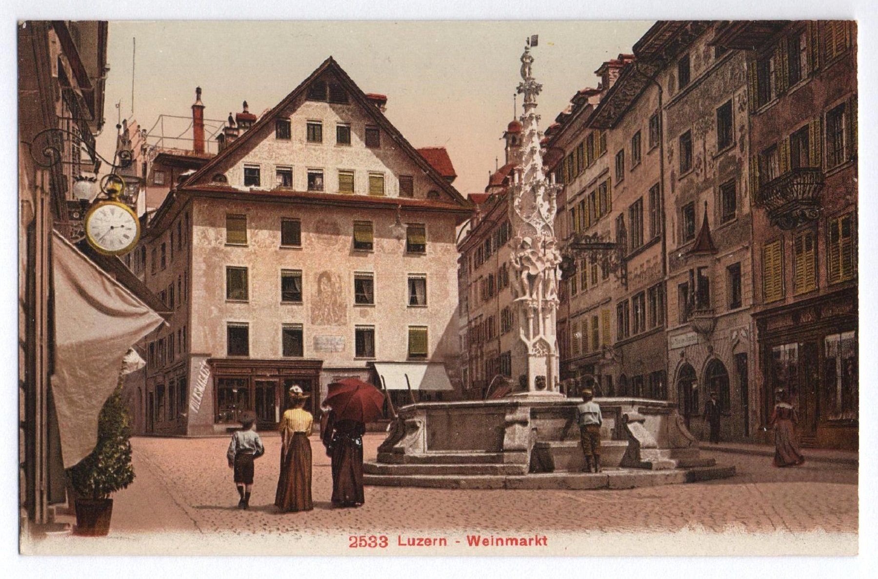 Cartoline postali: LUZERN Weinmarkt – Usato da Jona venduto da philajona