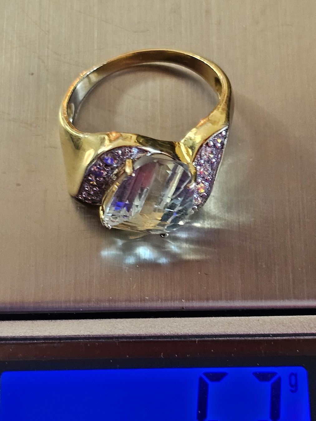Anelli: Vergoldet ring mit Stein, 925er Silber, Grösse 18 mm – Usato da Herzogenbuchsee venduto da tgi_rln7 1