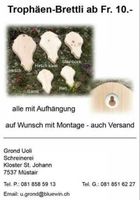 Trophäenbretter / Trophäenschilder aus Arve - Jagd