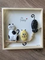 Steinbild Katzen, be happy