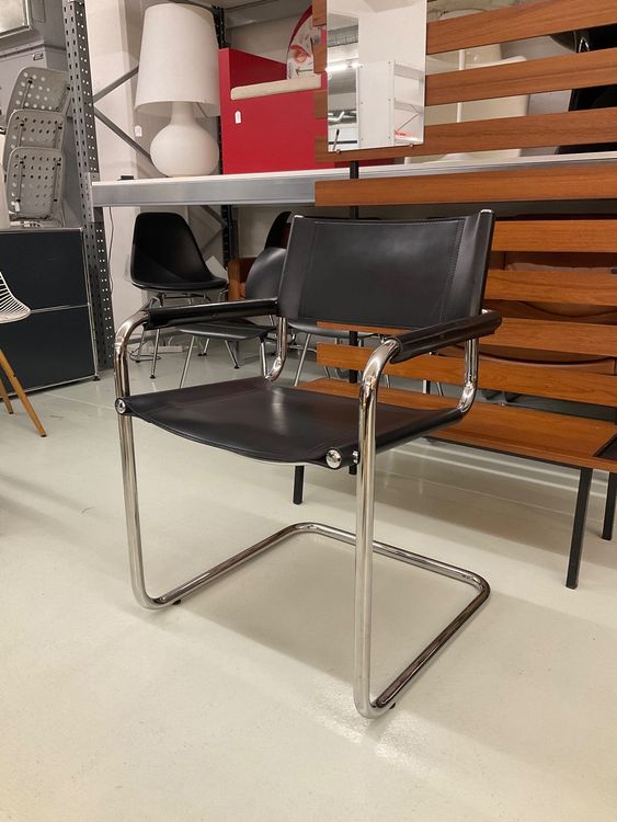 Mobilia Italia Leder Freischwinger Stuhl nach Marcel Breuer Kaufen