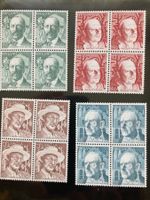 Schweiz 1979 Satz Porträtmarken Rilke Klee Hesse Mann 4er-Bl