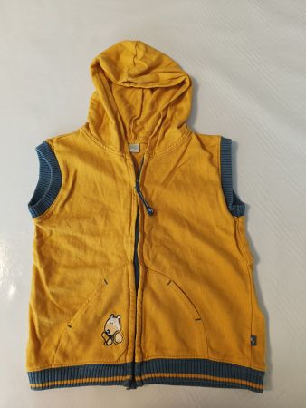 Smile Sweat-Gilet mit Kapuze Gr 92 Kinder, Gelb/Grau