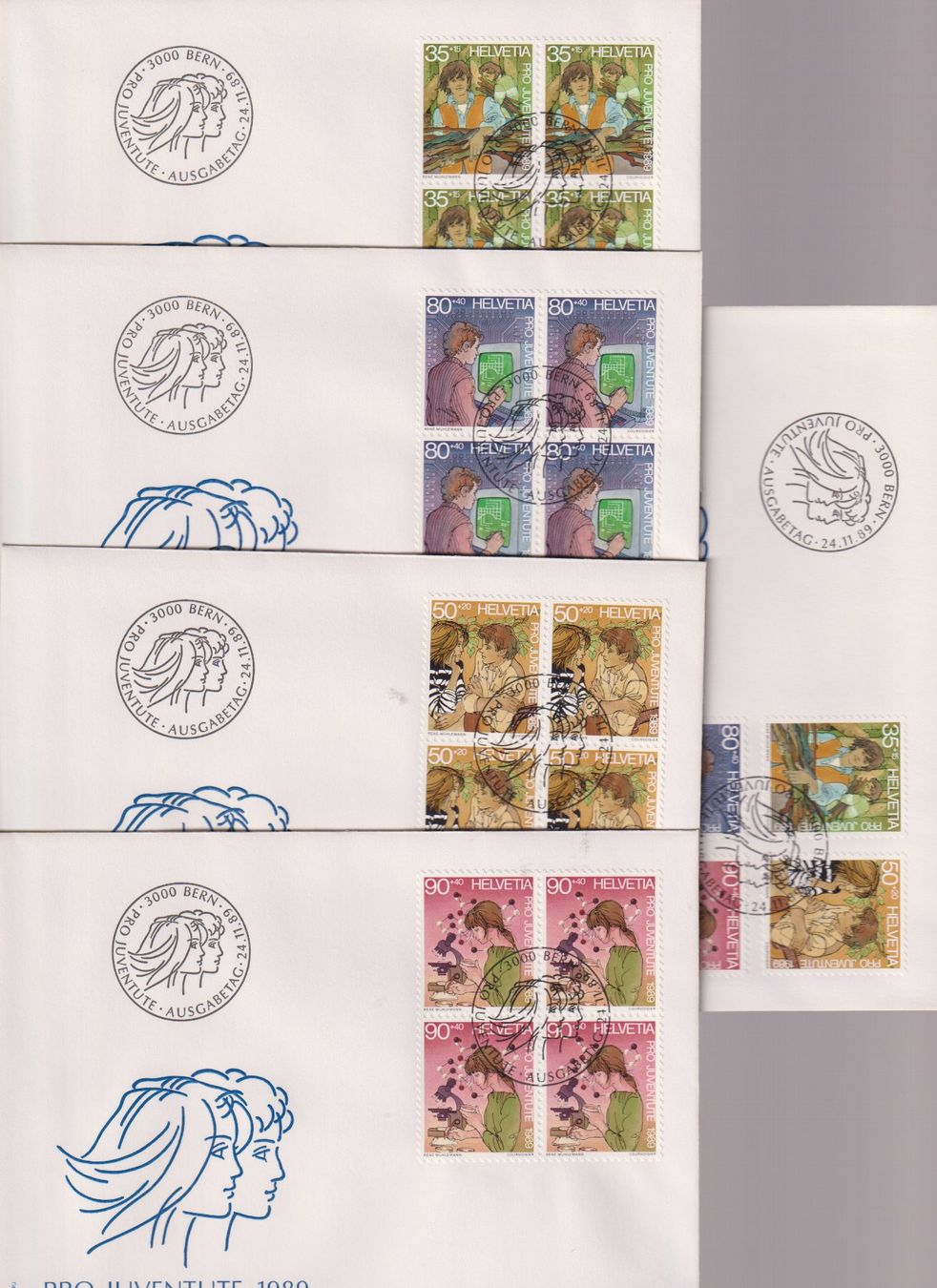 Tutti i francobolli: PJ-FDC-Serie 1989. Mit 4-er-Block's. – Nuovo (secondo la descrizione) da Koblenz venduto da Boerse6