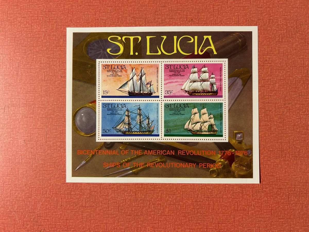 Alle Briefmarken: Briefmarkenblock St. Lucia Schiffe 1976 postfrisch – Gebraucht aus Lanzenhäusern von vic63
