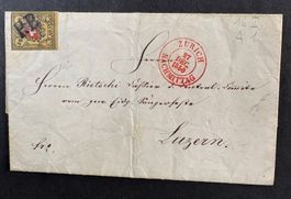 FALTBRIEF SCHWEIZ 1850 RAYON II 16IIC TYPE 6 STEIN A (0)