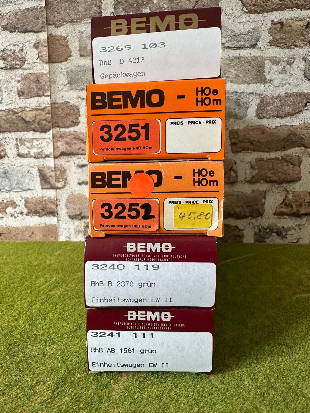 Bemo Modellini di ferrovie: Bemo Hom RhB Einheitswagen & Gepäckwagen – Nuovo (secondo la descrizione) da Pfaffnau venduto da Rex2603 1