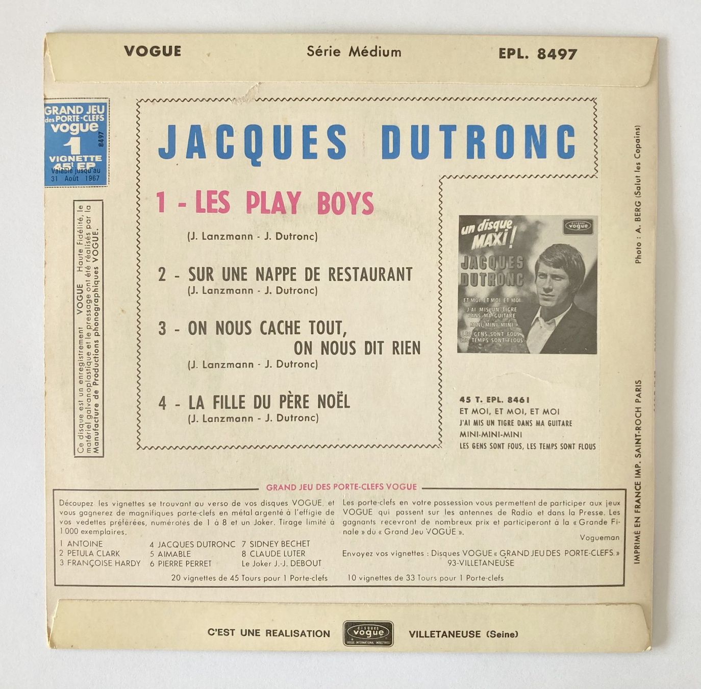 Dischi in vinile: JACQUES DUTRONC - LES PLAY BOYS – Usato da Bottens venduto da hotter-than-hell 1