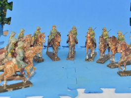 FÜR FR. 1.00  11 LINEOL SOLDATEN M. 11 PFERDEN FIGUREN 7,5cm