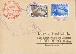 Devant de lettre  par GRAFF ZEPPELIN obl. LUFTSCHIFF 1930
