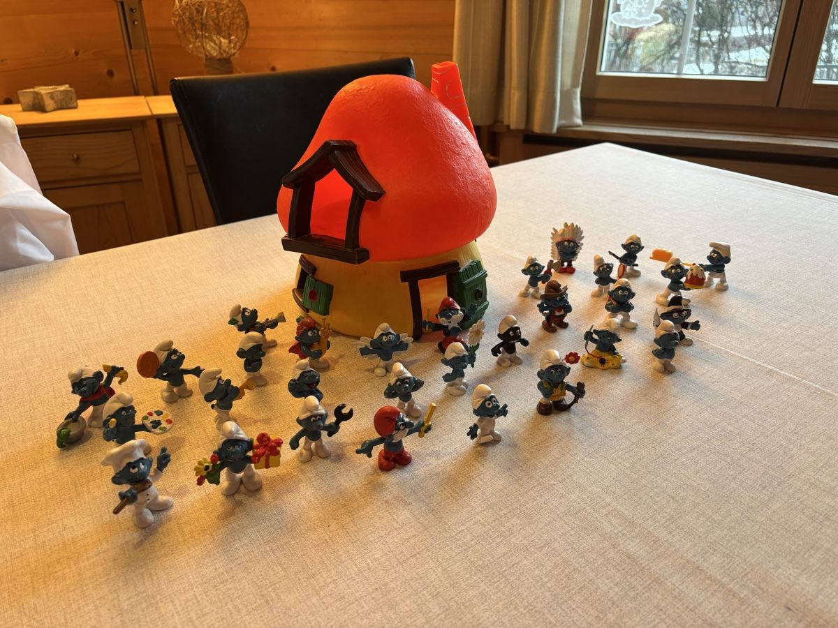 Schleich Statuette: Schlümpfe und Schlumpfhaus – Usato da Zweisimmen venduto da DieDaDo