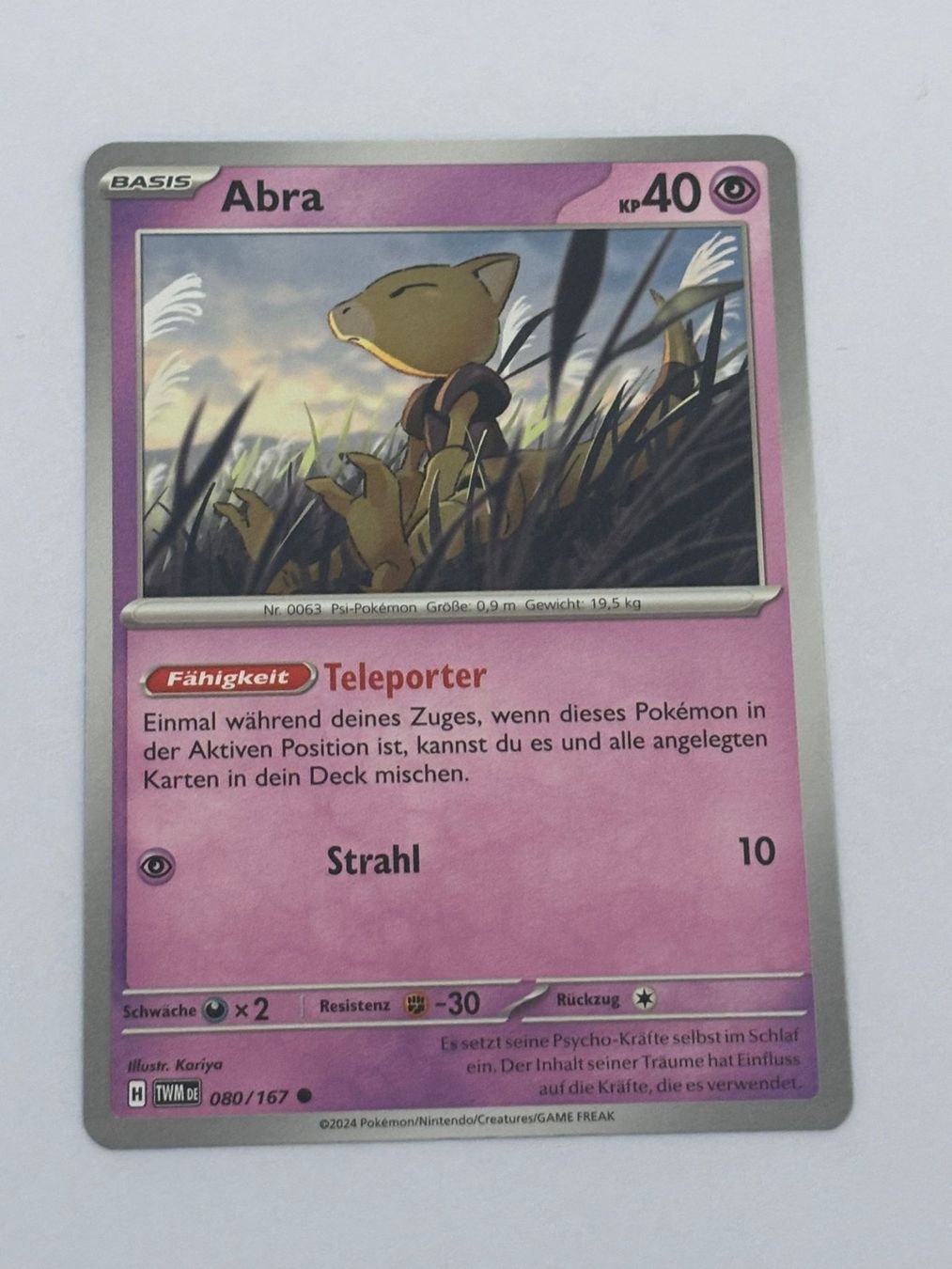 Pokémon Carte collezionabili: Pokemon-Karte Abra 080/167 – Usato da Herisau venduto da Seyashop1