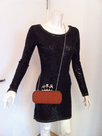 🤩CLUTCH TASCHE BRAUN MIT SILBER RINGENHALTER - NEU