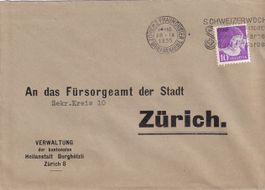 Portofreiheit Nr. 832 "Heilanstalt Burghölzli" 1935