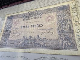 Banknote Banque de France 1000 Francs 1919 gebraucht