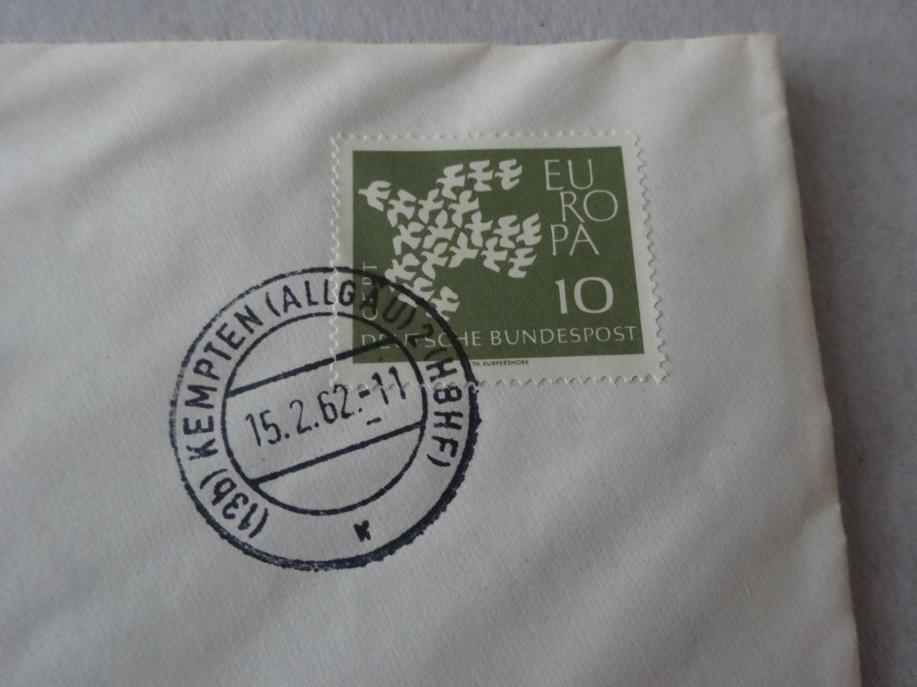 Alle Briefmarken: Ersttagsbrief Kempten 15.2.1962 – Gebraucht aus Neerach von jenny062 1